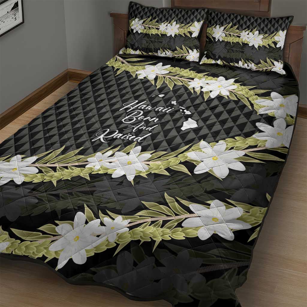 Born And Raised Aloha Hawaii Quilt Bed Set Kanaka Kakau Hawaiian Tiare Pakalana Lei - Polynesian Pride