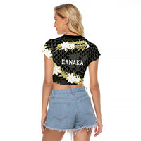 Born And Raised Aloha Hawaii Raglan Cropped T Shirt Kanaka Kakau Hawaiian Tiare Pakalana Lei - Polynesian Pride
