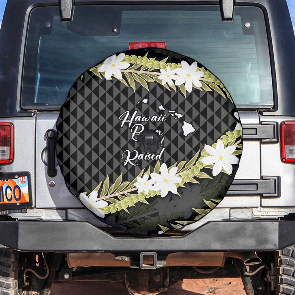 Born And Raised Aloha Hawaii Spare Tire Cover Kanaka Kakau Hawaiian Tiare Pakalana Lei - Polynesian Pride