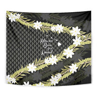 Born And Raised Aloha Hawaii Tapestry Kanaka Kakau Hawaiian Tiare Pakalana Lei - Polynesian Pride