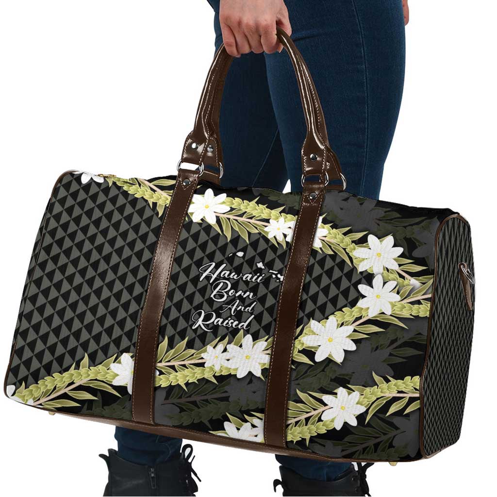 Born And Raised Aloha Hawaii Travel Bag Kanaka Kakau Hawaiian Tiare Pakalana Lei LT14 - Polynesian Pride