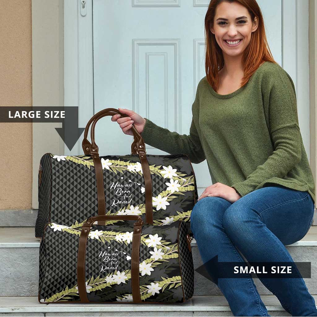 Born And Raised Aloha Hawaii Travel Bag Kanaka Kakau Hawaiian Tiare Pakalana Lei LT14 - Polynesian Pride