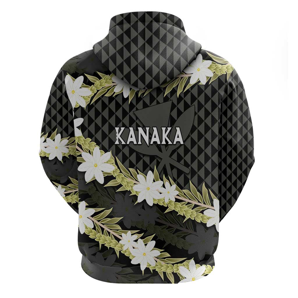 Born And Raised Aloha Hawaii Zip Hoodie Kanaka Kakau Hawaiian Tiare Pakalana Lei LT14 - Polynesian Pride
