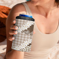 Brown Hawaii Tiare and Shell Lei 4 in 1 Can Cooler Tumbler Hawaiian Palaka Luxury Vibes - Polynesian Pride