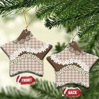 Brown Hawaii Tiare and Shell Lei Ceramic Ornament Hawaiian Palaka Luxury Vibes - Polynesian Pride