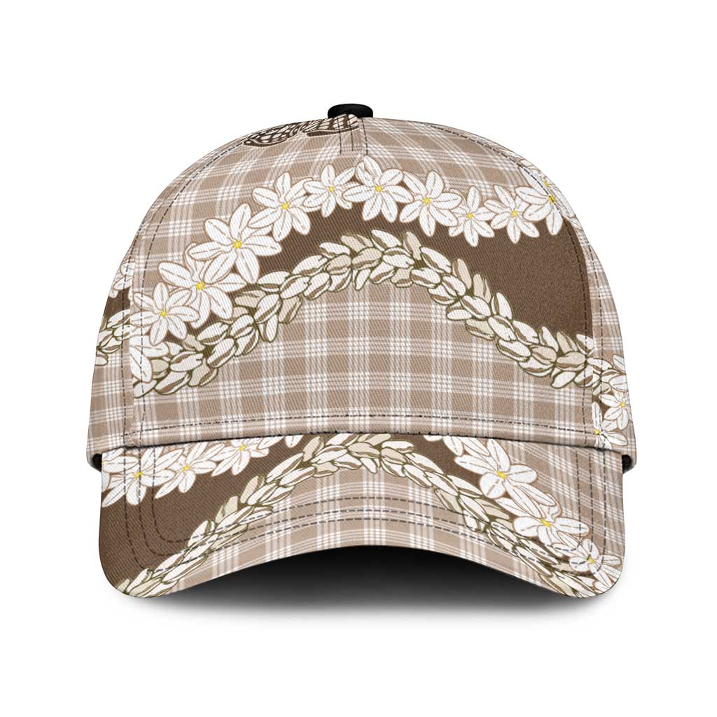 Brown Hawaii Tiare and Shell Lei Classic Cap Hawaiian Palaka Luxury Vibes - Polynesian Pride
