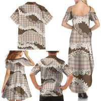 Brown Hawaii Tiare and Shell Lei Family Matching Summer Maxi Dress and Hawaiian Shirt Hawaiian Palaka Luxury Vibes LT14 - Polynesian Pride