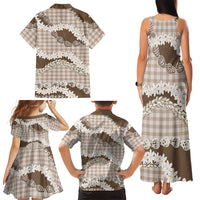 Brown Hawaii Tiare and Shell Lei Family Matching Tank Maxi Dress and Hawaiian Shirt Hawaiian Palaka Luxury Vibes LT14 - Polynesian Pride