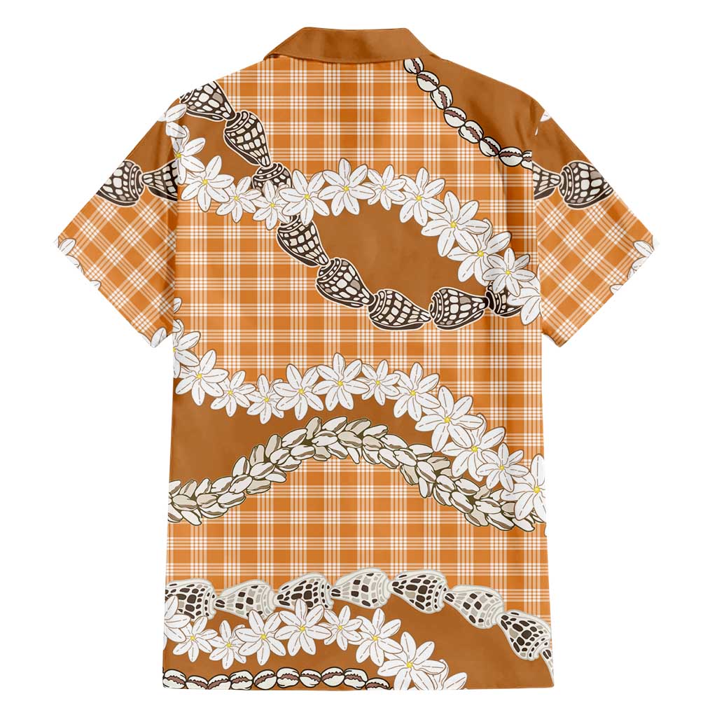 Orange Hawaii Tiare and Shell Lei Family Matching Summer Maxi Dress and Hawaiian Shirt Hawaiian Palaka Luxury Vibes LT14 - Polynesian Pride