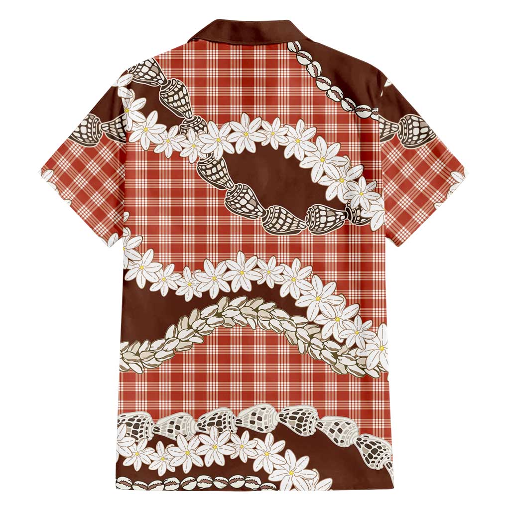 Red Hawaii Tiare and Shell Lei Family Matching Long Sleeve Bodycon Dress and Hawaiian Shirt Hawaiian Palaka Luxury Vibes LT14 - Polynesian Pride