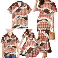 Red Hawaii Tiare and Shell Lei Family Matching Mermaid Dress and Hawaiian Shirt Hawaiian Palaka Luxury Vibes LT14 - Polynesian Pride