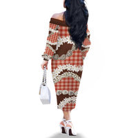 Red Hawaii Tiare and Shell Lei Family Matching Off The Shoulder Long Sleeve Dress and Hawaiian Shirt Hawaiian Palaka Luxury Vibes LT14 - Polynesian Pride