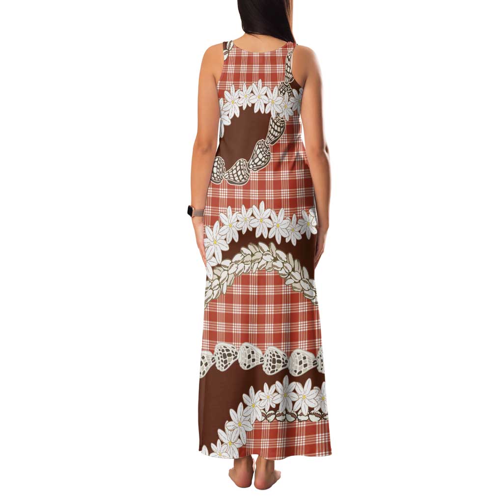 Red Hawaii Tiare and Shell Lei Family Matching Tank Maxi Dress and Hawaiian Shirt Hawaiian Palaka Luxury Vibes LT14 - Polynesian Pride