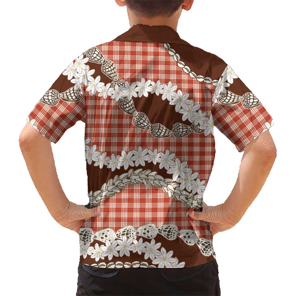 Red Hawaii Tiare and Shell Lei Hawaiian Shirt Hawaiian Palaka Luxury Vibes - Polynesian Pride