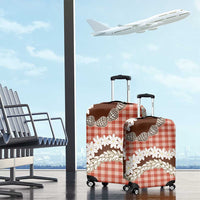 Red Hawaii Tiare and Shell Lei Luggage Cover Hawaiian Palaka Luxury Vibes - Polynesian Pride