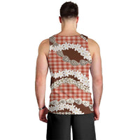 Red Hawaii Tiare and Shell Lei Men Tank Top Hawaiian Palaka Luxury Vibes - Polynesian Pride
