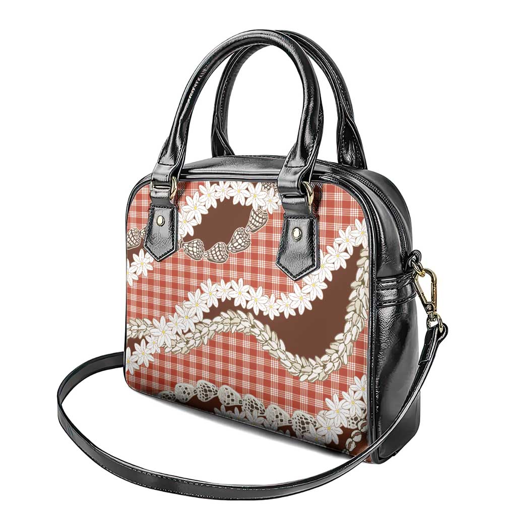 Red Hawaii Tiare and Shell Lei Shoulder Handbag Hawaiian Palaka Luxury Vibes - Polynesian Pride