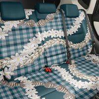 Dark Cyan Hawaii Tiare and Shell Lei Back Car Seat Cover Hawaiian Palaka Luxury Vibes - Polynesian Pride