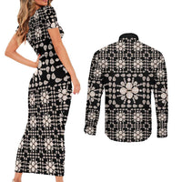 Aloha Hawaii Shell Quilt Couples Matching Short Sleeve Bodycon Dress and Long Sleeve Button Shirt Seamless Style - Polynesian Pride