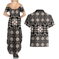 Aloha Hawaii Shell Quilt Couples Matching Summer Maxi Dress and Hawaiian Shirt Seamless Style - Polynesian Pride