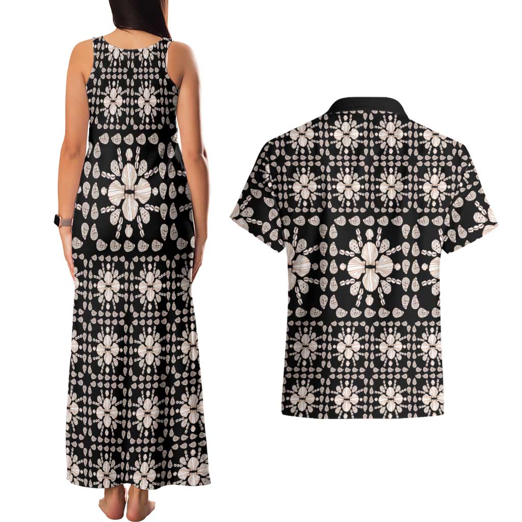 Aloha Hawaii Shell Quilt Couples Matching Tank Maxi Dress and Hawaiian Shirt Seamless Style - Polynesian Pride