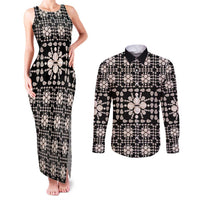 Aloha Hawaii Shell Quilt Couples Matching Tank Maxi Dress and Long Sleeve Button Shirt Seamless Style - Polynesian Pride
