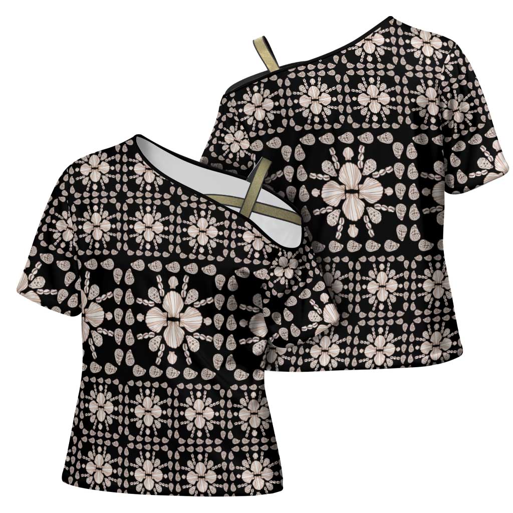 Aloha Hawaii Shell Quilt Cross Shoulder Shirt Seamless Style - Polynesian Pride