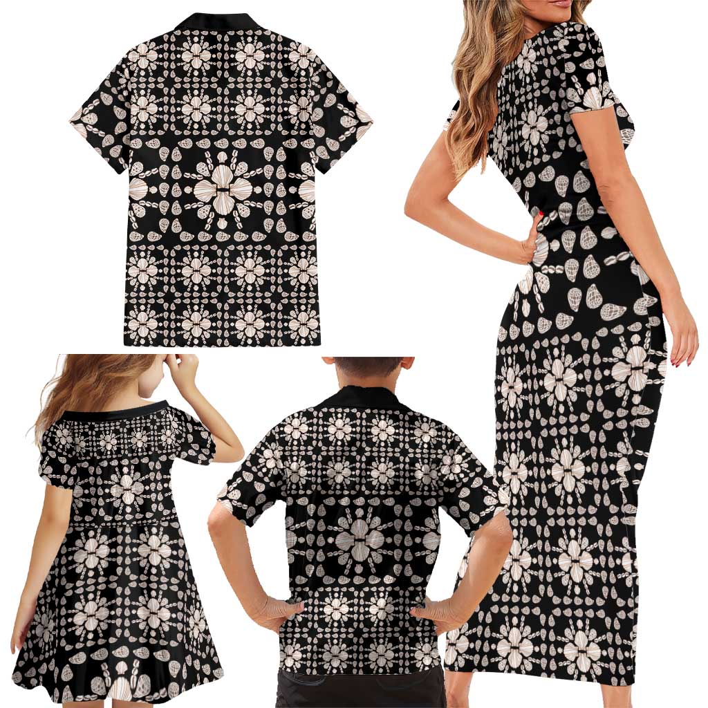 Aloha Hawaii Shell Quilt Family Matching Short Sleeve Bodycon Dress and Hawaiian Shirt Seamless Style LT14 - Polynesian Pride