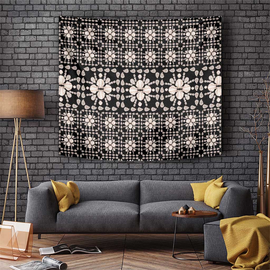 Aloha Hawaii Shell Quilt Tapestry Seamless Style LT14 Black - Polynesian Pride