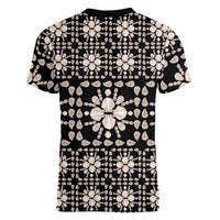 Aloha Hawaii Shell Quilt Women V-Neck T-Shirt Seamless Style - Polynesian Pride