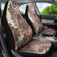 Mocha Mousse Polynesian Tribal Frangipani Tropical Vibe Car Seat Cover