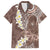 Mocha Mousse Polynesian Tribal Frangipani Tropical Vibe Family Matching Tank Maxi Dress and Hawaiian Shirt