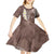 Mocha Mousse Polynesian Tribal Frangipani Tropical Vibe Kid Short Sleeve Dress