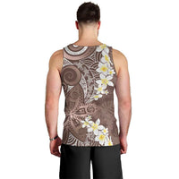 Mocha Mousse Polynesian Tribal Frangipani Tropical Vibe Men Tank Top