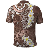 Mocha Mousse Polynesian Tribal Frangipani Tropical Vibe Polo Shirt