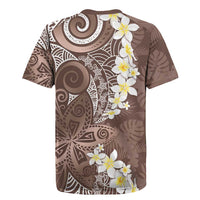 Mocha Mousse Polynesian Tribal Frangipani Tropical Vibe Rugby Jersey
