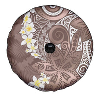 Mocha Mousse Polynesian Tribal Frangipani Tropical Vibe Spare Tire Cover