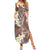 Mocha Mousse Polynesian Tribal Frangipani Tropical Vibe Summer Maxi Dress