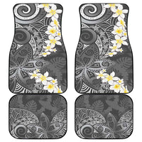 Gray Polynesian Tribal Frangipani Tropical Vibe Car Mats