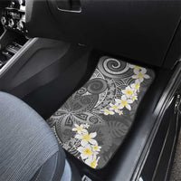 Gray Polynesian Tribal Frangipani Tropical Vibe Car Mats