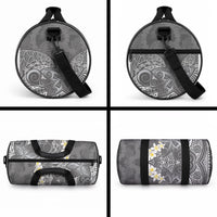 Gray Polynesian Tribal Frangipani Tropical Vibe Duffle Bag LT14 - Polynesian Pride