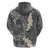 Gray Polynesian Tribal Frangipani Tropical Vibe Hoodie