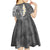 Gray Polynesian Tribal Frangipani Tropical Vibe Kid Short Sleeve Dress