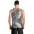 Gray Polynesian Tribal Frangipani Tropical Vibe Men Tank Top