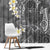 Gray Polynesian Tribal Frangipani Tropical Vibe Window Curtain