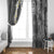 Gray Polynesian Tribal Frangipani Tropical Vibe Window Curtain