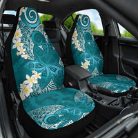 Cyan Polynesian Tribal Frangipani Tropical Vibe Car Seat Cover