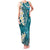 Cyan Polynesian Tribal Frangipani Tropical Vibe Family Matching Tank Maxi Dress and Hawaiian Shirt