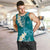 Cyan Polynesian Tribal Frangipani Tropical Vibe Men Tank Top