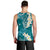 Cyan Polynesian Tribal Frangipani Tropical Vibe Men Tank Top